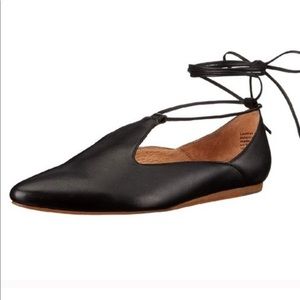 Seychelles black lace up flats. Never worn.